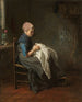 De kleine naaister - Jozef Israëls — weergave van het kunstwerk