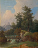 Landschap met kasteel en dam - Jozef Jon — weergave van het kunstwerk
