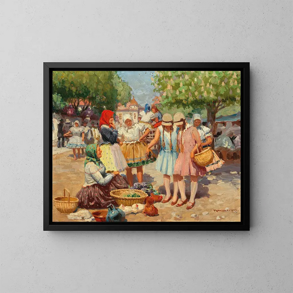 At the market - Jozef Teodor Mousson — framed artwork on a wall