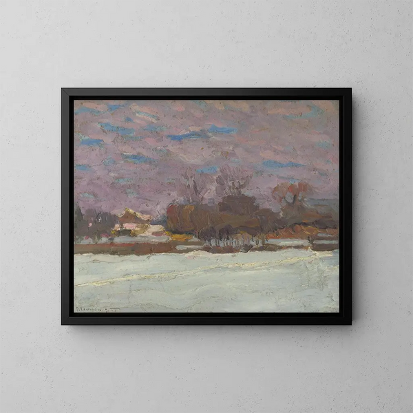 Winter Artist's Garden - Jozef Teodor Mousson — framed artwork on a wall