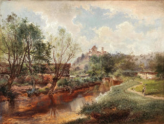 Jozsef von Molnar - A Summer Day by the River.webp
