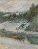 Winterlandschap met Rivier - Jørgen Sørensen — weergave van het kunstwerk