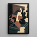 Glass and Water Bottle - Juan Gris — framed artwork on a wall