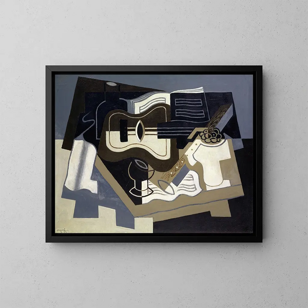 Gitaar en klarinet - Juan Gris — ingelijst kunstwerk aan de muur