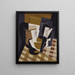 Pitcher with Wine and Glass - Juan Gris — framed artwork on a wall