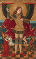 Sint-Michiel die de zielen weegt - Juan de la Abadía — weergave van het kunstwerk