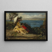 Woman with Umbrella, Douarnenez Bay - Jules Breton — framed artwork on a wall