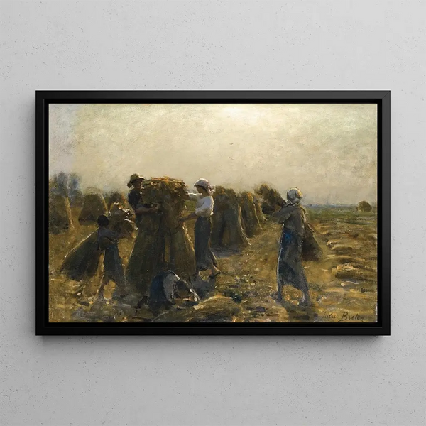 The Harvest - Jules Breton — framed artwork on a wall