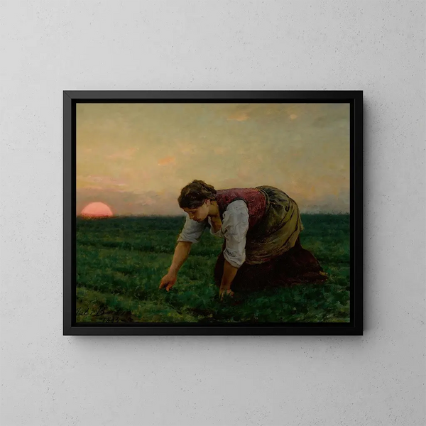 A weeder - Jules Breton — framed artwork on a wall