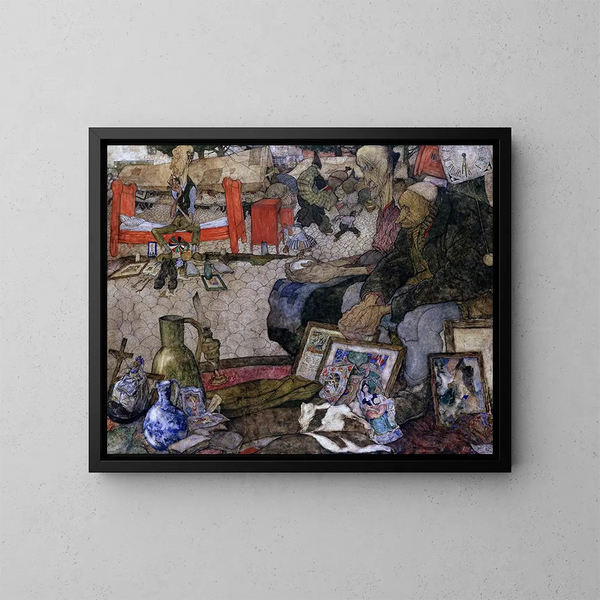 Het Oude Marktplein in Gent - Jules De Bruycker — ingelijst kunstwerk aan de muur