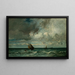 Scheepjes die voor de storm vluchten - Jules Dupré — ingelijst kunstwerk aan de muur