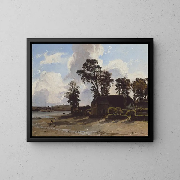 The estuary farm - Jules Dupré — framed artwork on a wall