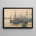 Visboten Aangemeerd - Jules Lessore — ingelijst kunstwerk aan de muur