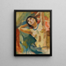 Brune met blauwe ketting - Jules Pascin — ingelijst kunstwerk aan de muur