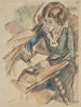 Vrouw die schrijft - Jules Pascin — weergave van het kunstwerk