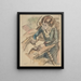 Vrouw die schrijft - Jules Pascin — ingelijst kunstwerk aan de muur