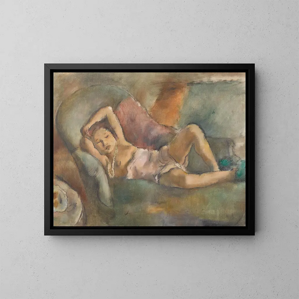 La fille endormie - Jules Pascin — ingelijst kunstwerk aan de muur