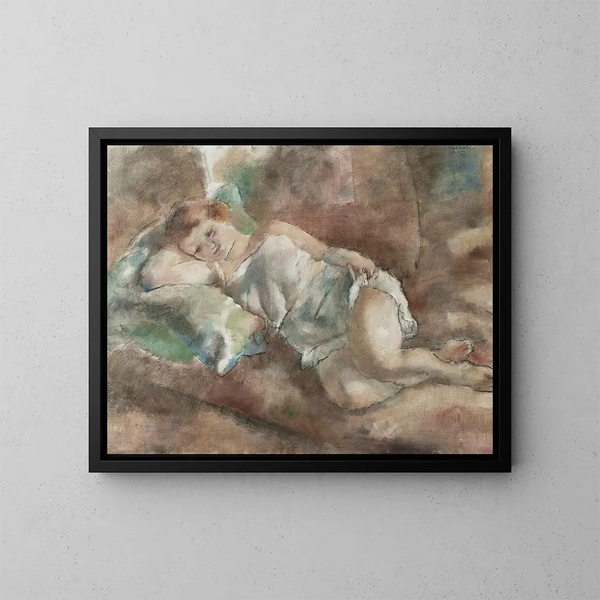 The model's rest - Jules Pascin — framed artwork on a wall
