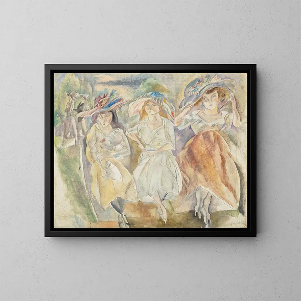Les grands chapeaux - Jules Pascin — framed artwork on a wall