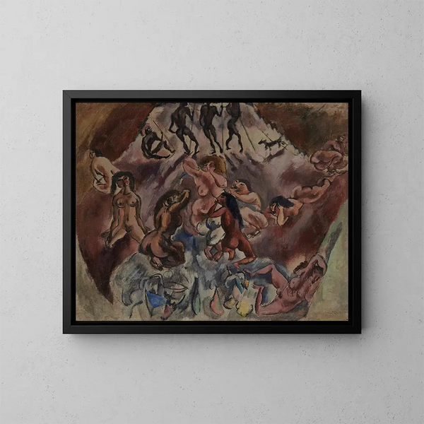 Infernal Reunion Painting - Jules Pascin — framed artwork on a wall