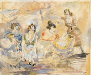 Jules Pascin - Woman with Baby Carriage.webp
