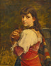 Jonge vrouw met een eekhoorn - Jules Salles-Wagner — weergave van het kunstwerk
