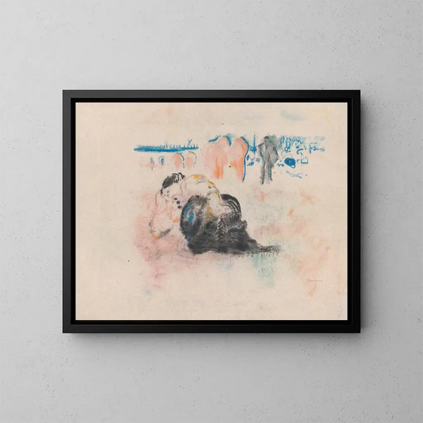 Man in Black and Blue Horizon - Jules Schmalzigaug — framed artwork on a wall