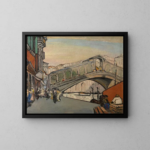 Le pont du Rialto à Venise - Jules Schmalzigaug — framed artwork on a wall