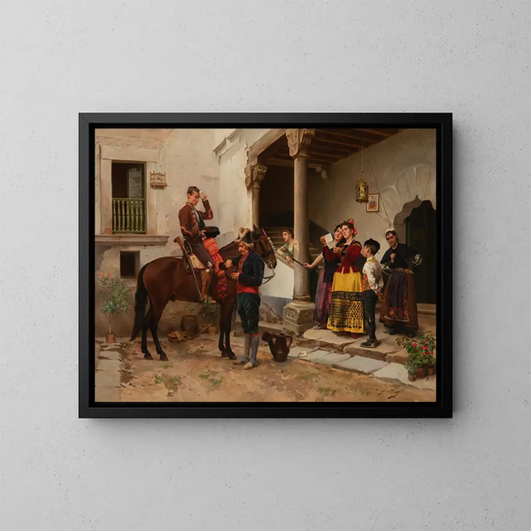 Aankomst van de boodschapper - Jules Worms — ingelijst kunstwerk aan de muur