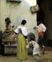 Aan de drinkbak - Julian Alden Weir — weergave van het kunstwerk
