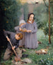 Kinderen die een vogel begraven - Julian Alden Weir — weergave van het kunstwerk