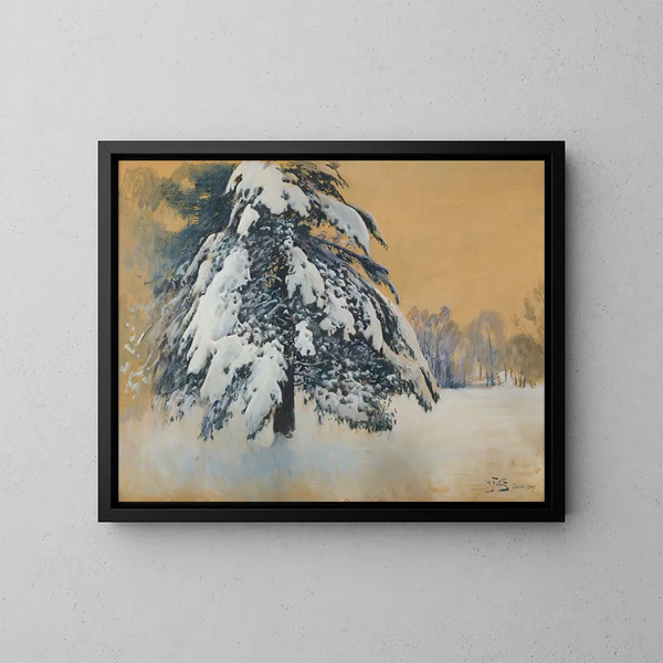 Chapeau de neige - Julian Fałat — framed artwork on a wall