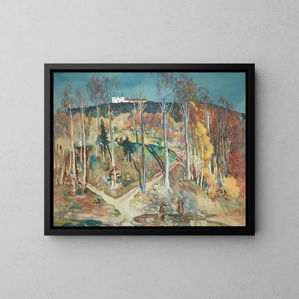 Garden - Julian Fałat — framed artwork on a wall