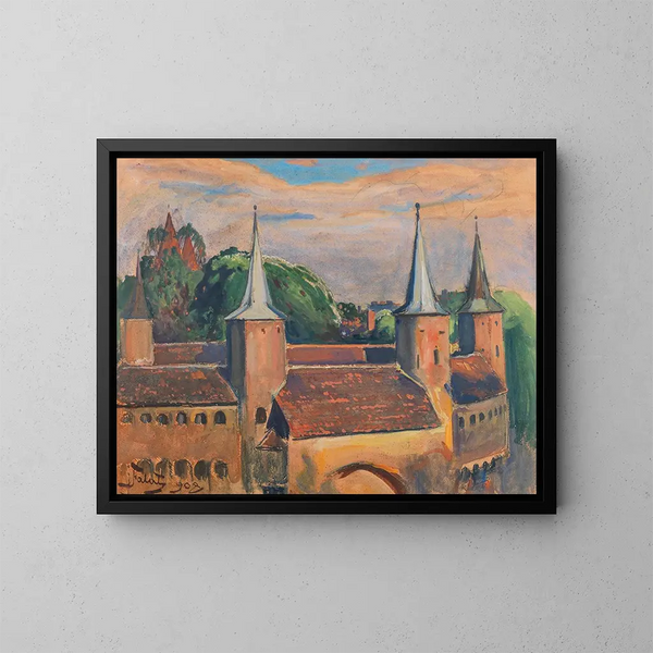 The Barbican of Kraków - Julian Fałat — framed artwork on a wall