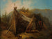 Landschapschilderij met een tent - Julie Wilhelmine Hagen-Schwarz — weergave van het kunstwerk