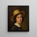 Zelfportret met strohoed - Julie Wilhelmine Hagen-Schwarz — ingelijst kunstwerk aan de muur