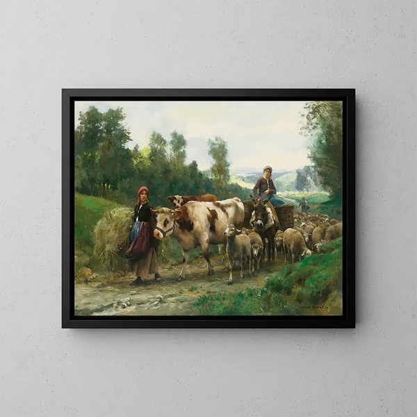 Return of the Herd - Julien Dupré — framed artwork on a wall