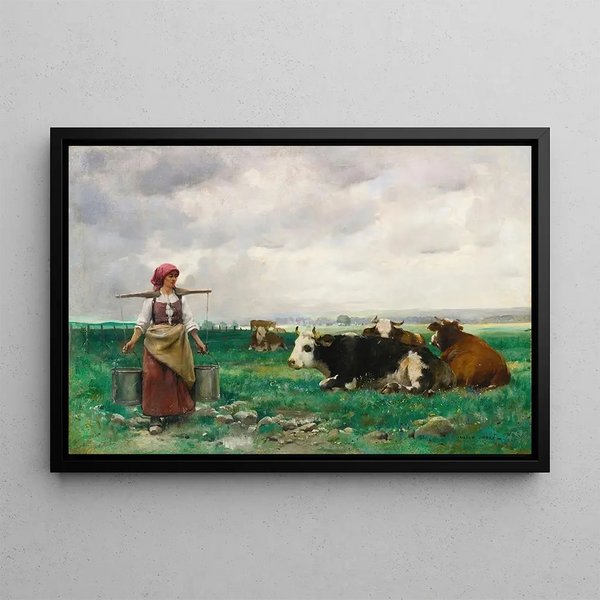 The Milkmaid - Julien Dupré — framed artwork on a wall