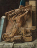 van een boekenkast met een terracotta reliëf - Julien Léopold Boilly — weergave van het kunstwerk