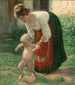 Louise Bosse 1878-1929 de echtgenote van de kunstenaar met hun eenjarige zoon Walter Bosse - Julius Bosse — weergave van het kunstwerk