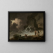 Een storm achter het eiland Wight - Julius Caesar Ibbetson — ingelijst kunstwerk aan de muur