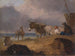 van Ezel en personages op een strand - Julius Caesar Ibbetson — weergave van het kunstwerk