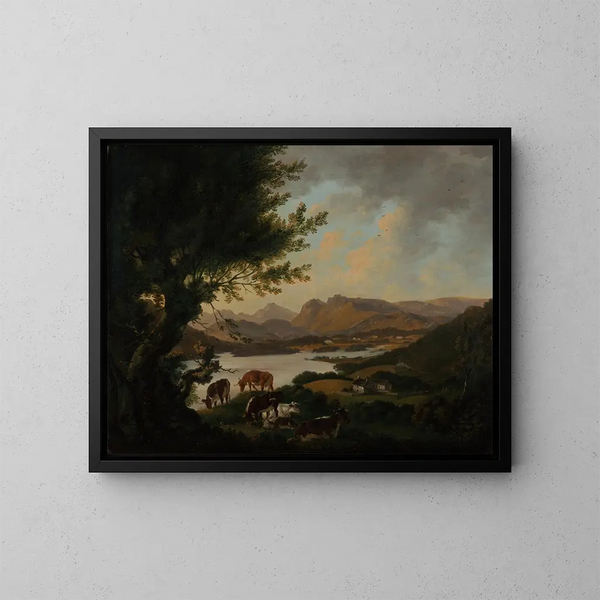 Lac Windermere - Julius Caesar Ibbetson — framed artwork on a wall