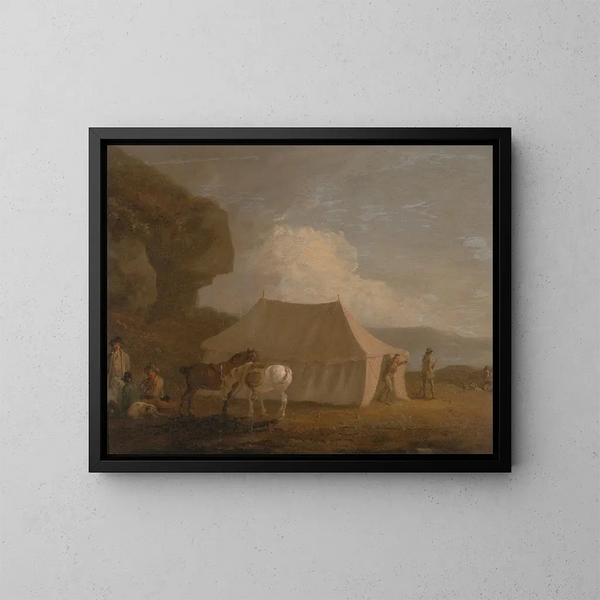 The Banquet of Shooting - Julius Caesar Ibbetson — framed artwork on a wall