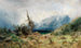 Landschap van de reuzenbergen olieverf op doek - Julius Eduard Mařák — weergave van het kunstwerk