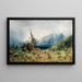 Landschap van de reuzenbergen olieverf op doek - Julius Eduard Mařák — ingelijst kunstwerk aan de muur