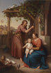 Marie en Jozef met het kind Jezus - Julius Frank — weergave van het kunstwerk