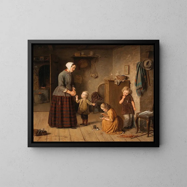 An incident The broken porcelain figurine - Julius Friedländer — framed artwork on a wall
