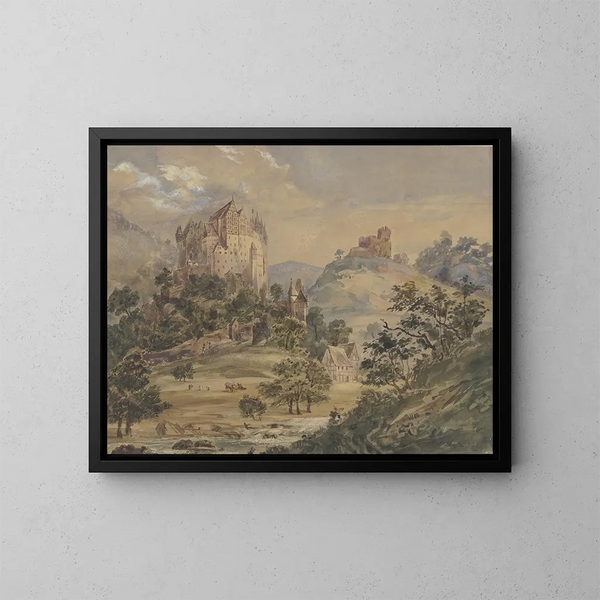 Château d'Eltz sur la Moselle - Julius Hübner — framed artwork on a wall