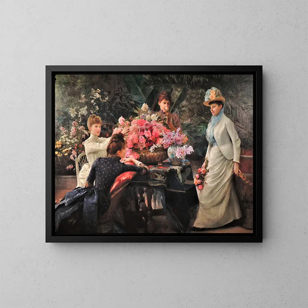 Spring Flowers Painting - Julius LeBlanc Stewart — framed artwork on a wall